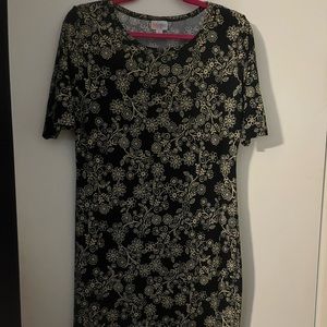 LuLaRoe Julia dress, size m, navy and cream legging material!